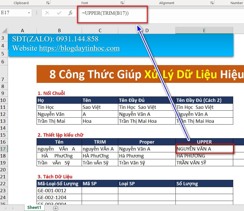 hình ảnh dùng hàm upper