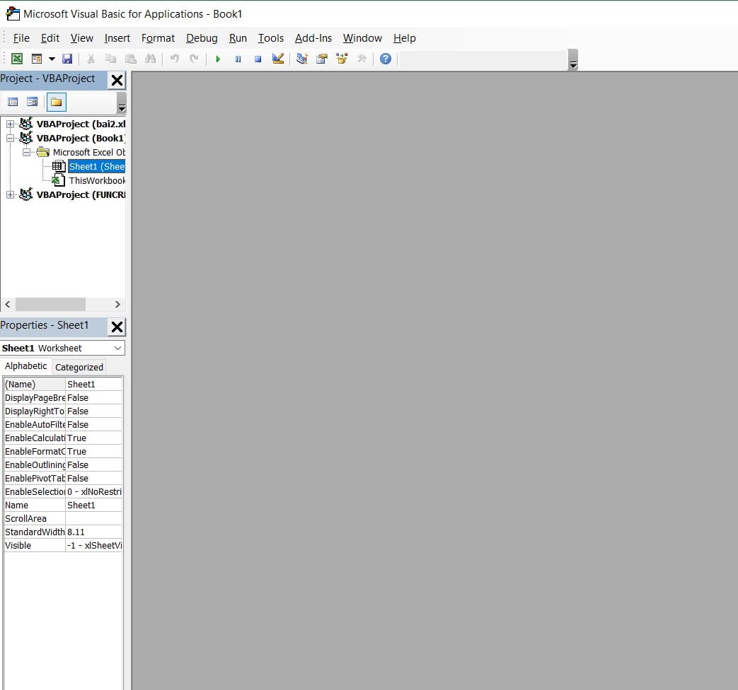 hình hiển thị giao diện VBA