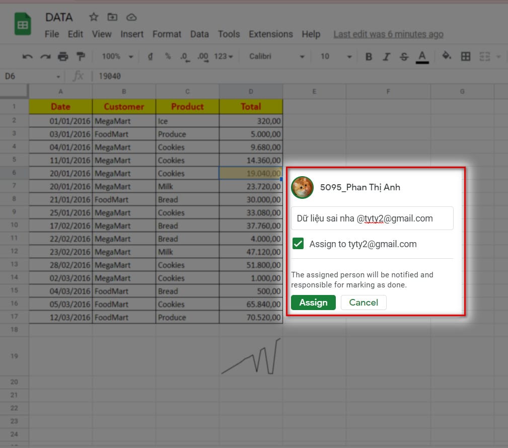 hình ảnh tag email vào bình luận