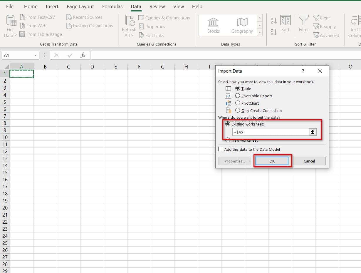 hình ảnh chọn vị trí ô dữ liệu