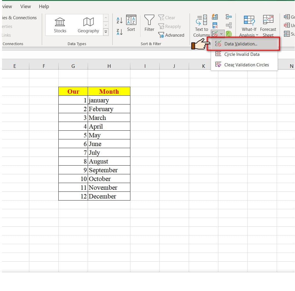 hình ảnh chọn datavalidation