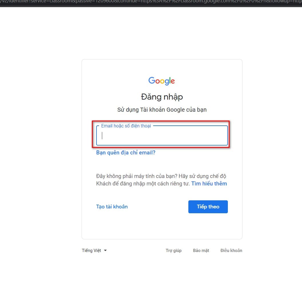 hình ảnh chưa đăng nhập email