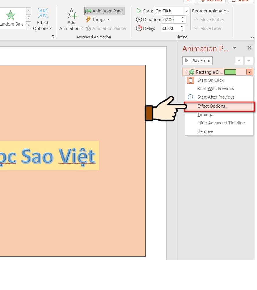 hình kích chọn effect option