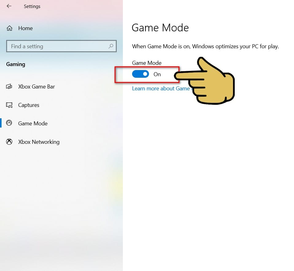 hình ảnh thiết lập game mode