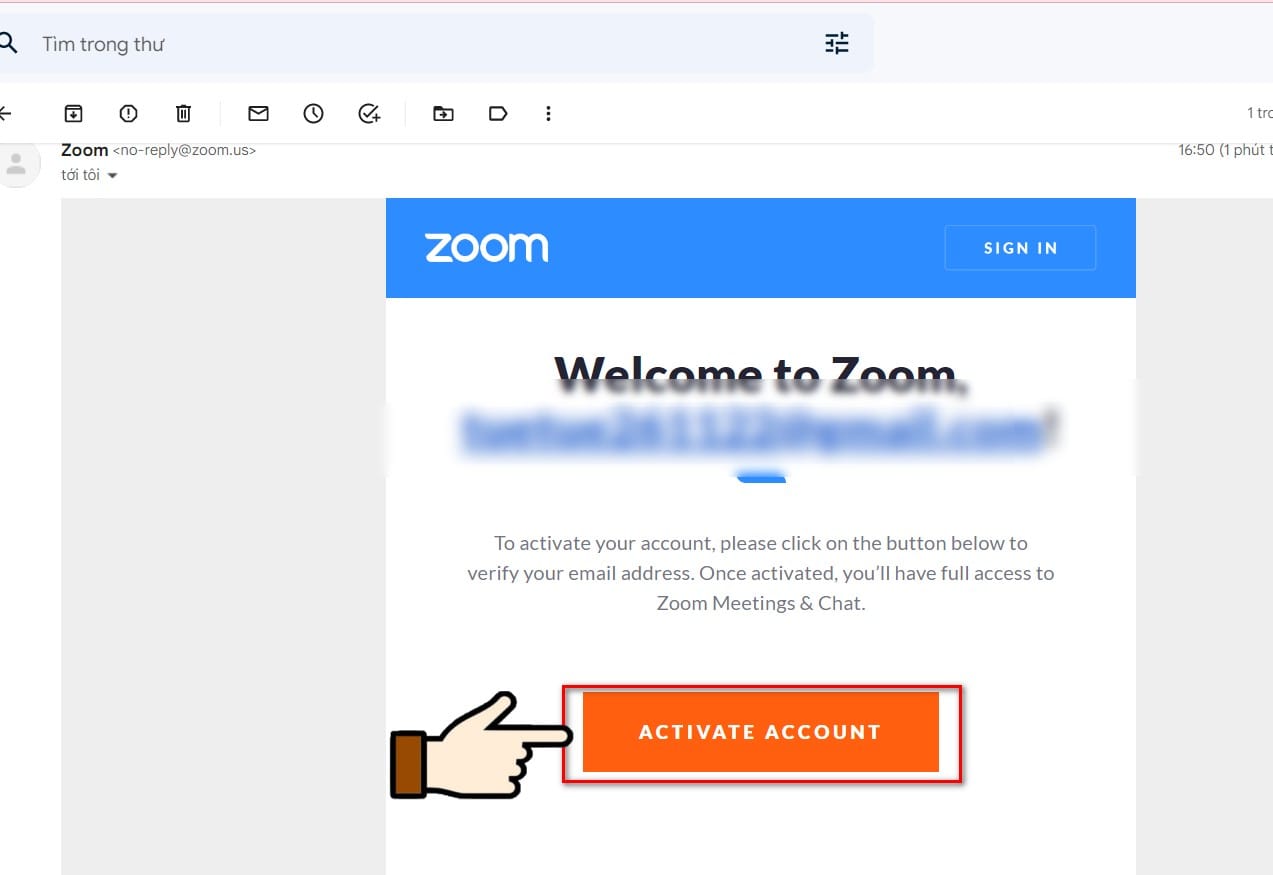 hình ảnh tích chọn vào active account