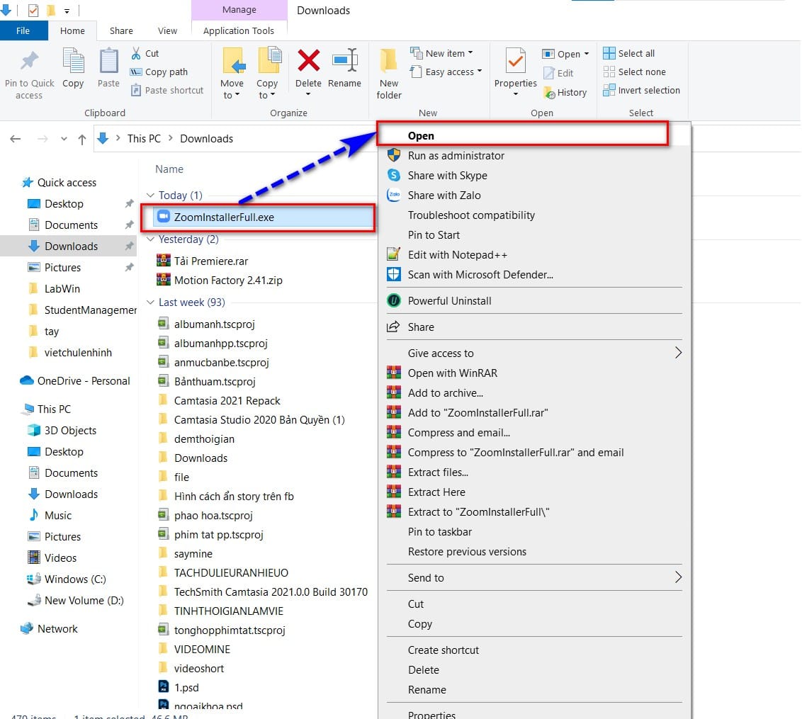 hình chọn vào file