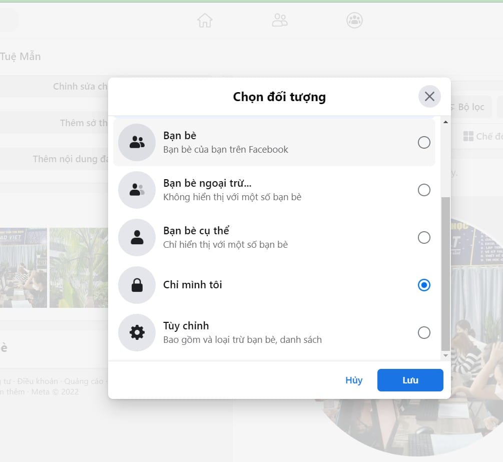 hình chọn quyền đối tượng