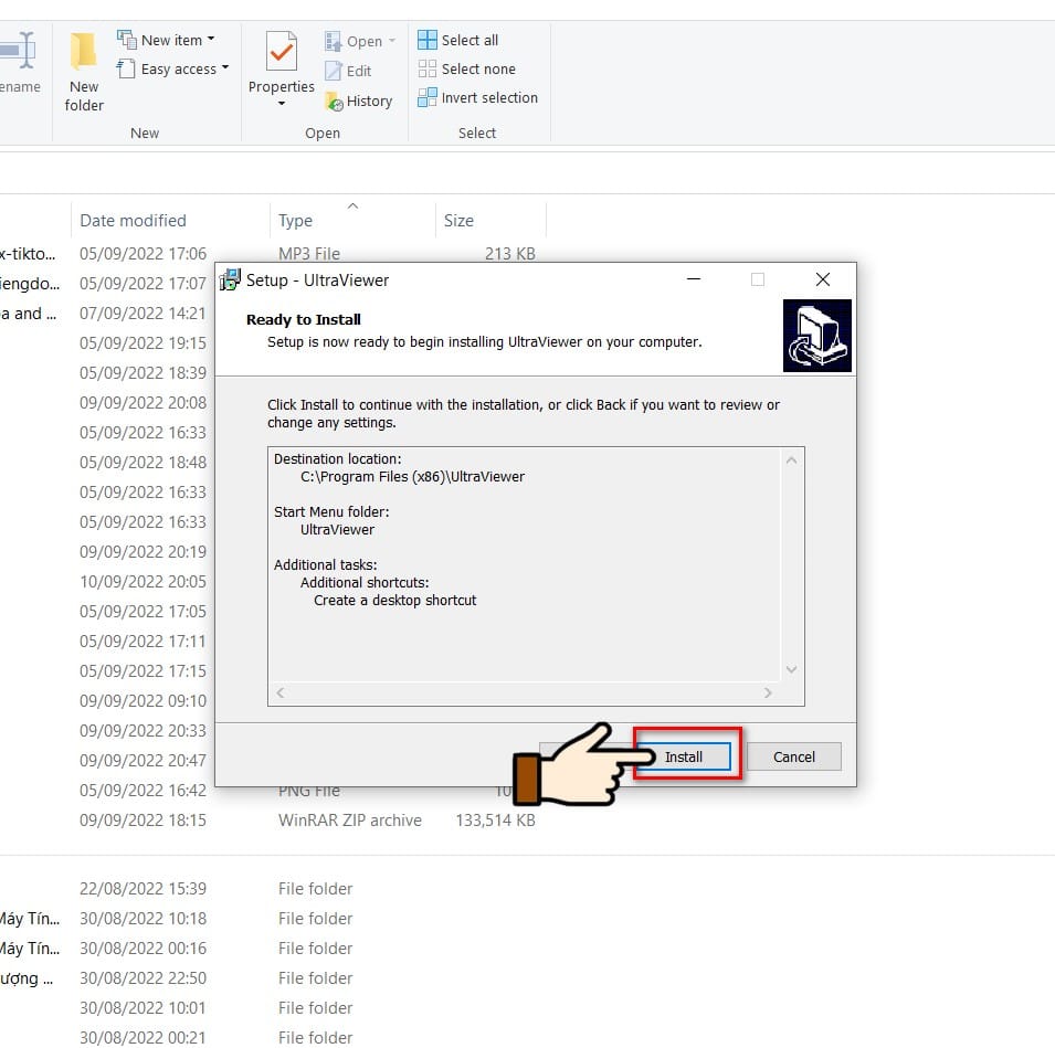 hình chọn install