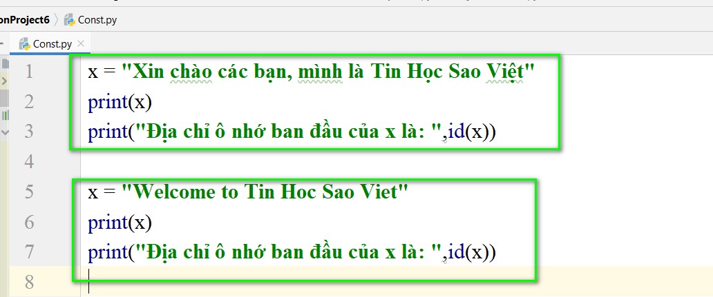 chương trình khai báo cùng biến