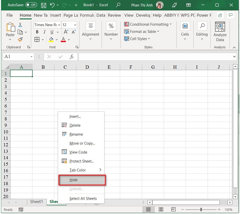 hình ảnh thiết lập sheet ẩn