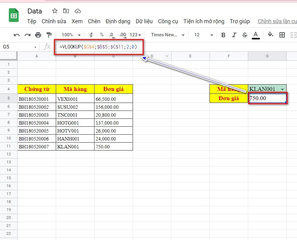 hình dùng hàm vlookup