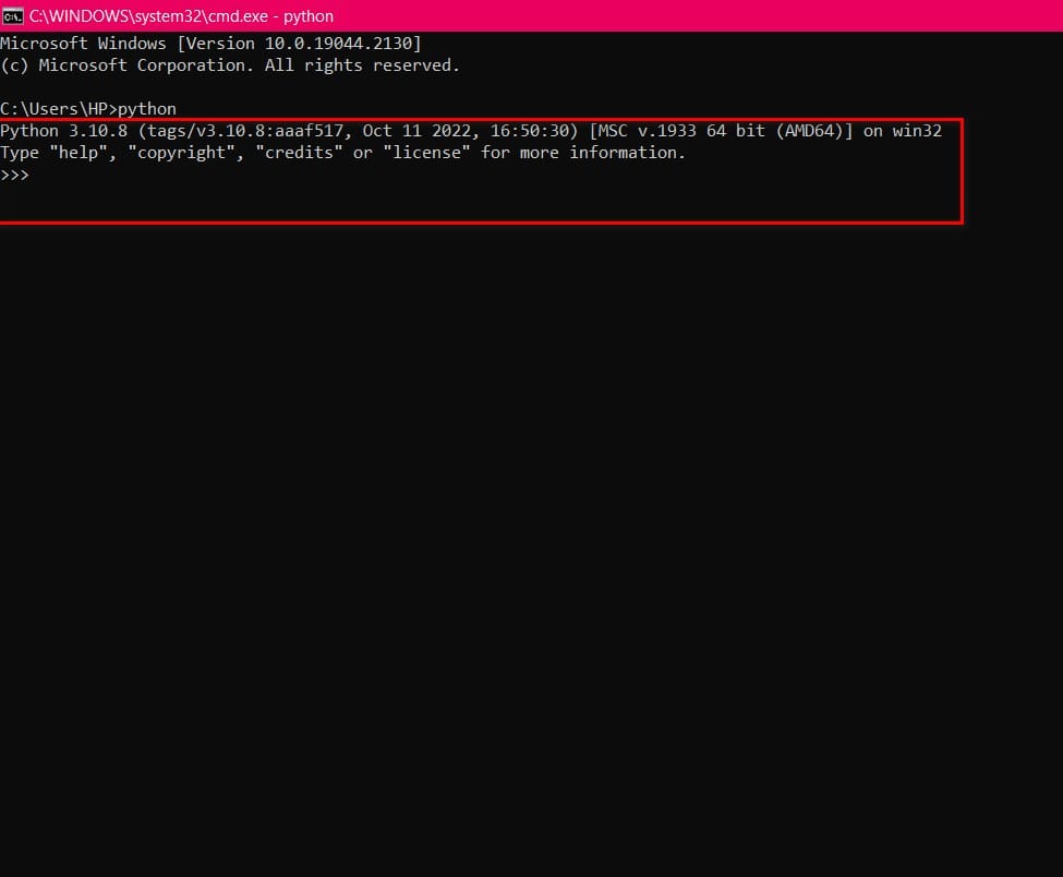 hình ảnh cài python thành công