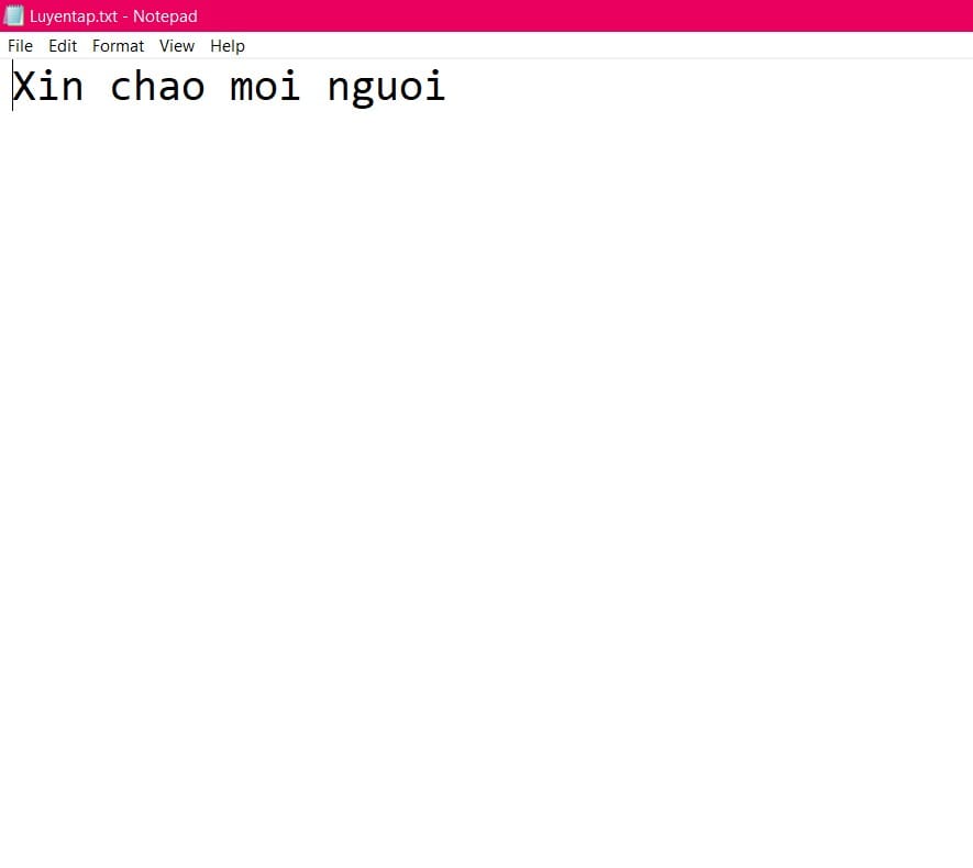 hình file text được ghi vào