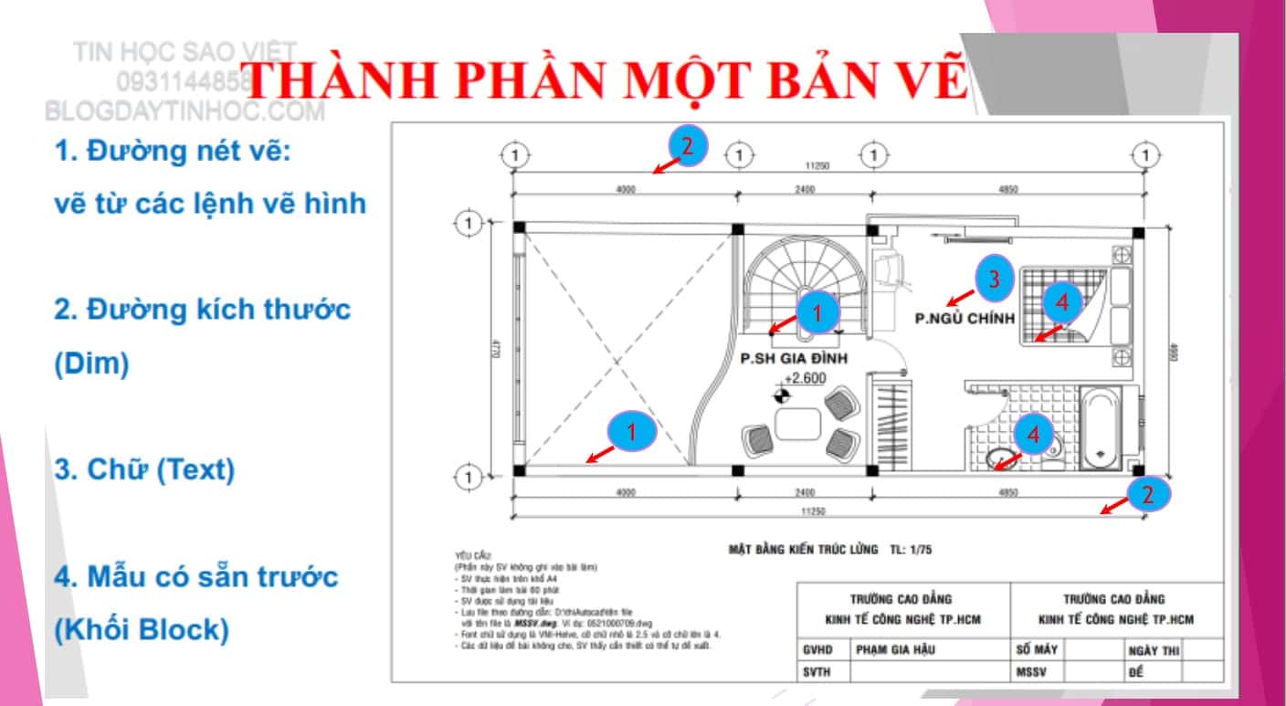 Học vẽ kỹ thuật autocad 2d ở Hà Đông