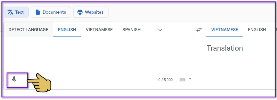 hình tích chọn vào micro