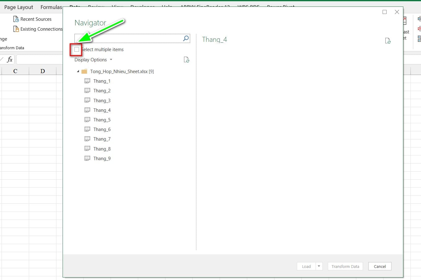 hình xóa trang tính đã chọn