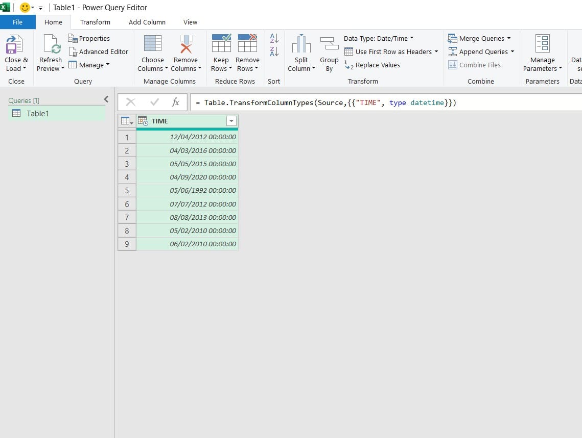 giao diện power query