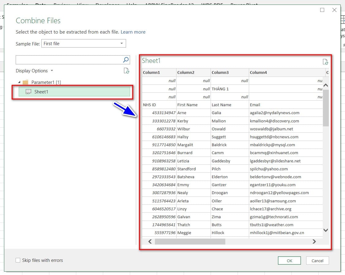 hình chọn sheet gộp file