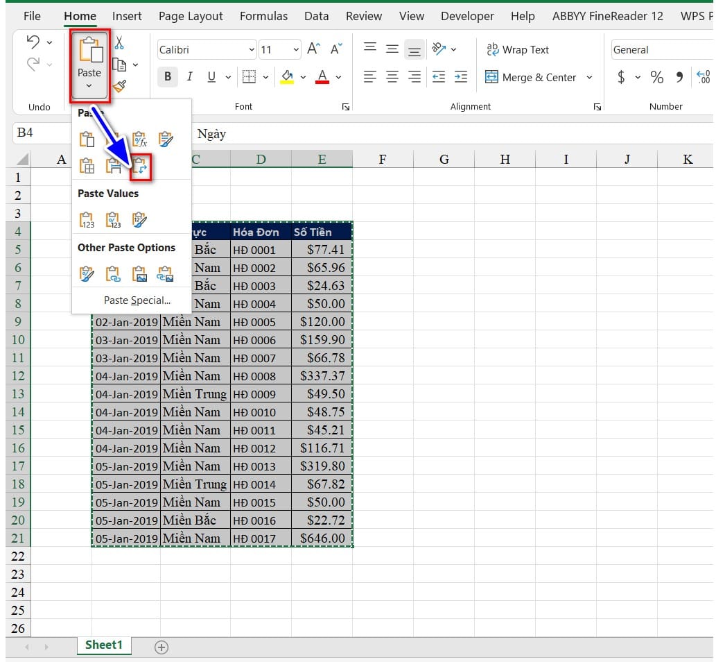 hình ảnh chọn công cụ paste
