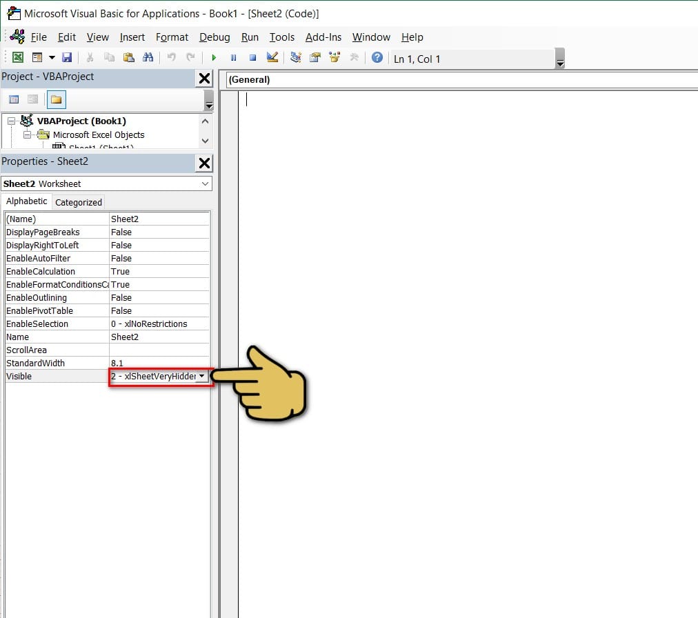 hình ảnh chọn thuộc tính muốn ẩn