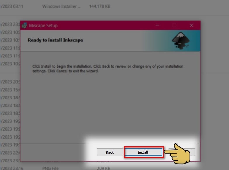 hình chọn vào install
