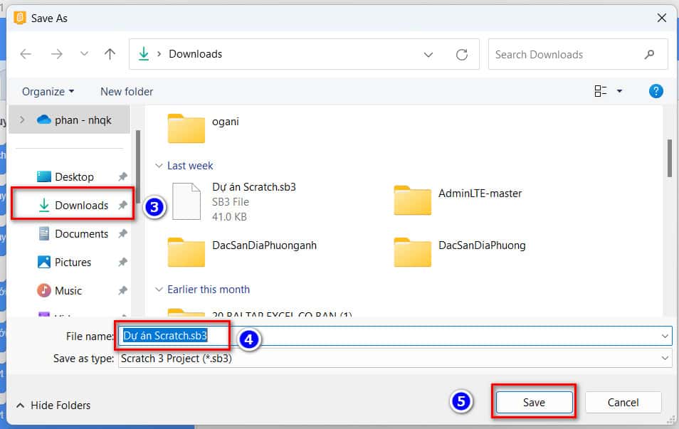 hình lưu file trong thư mục