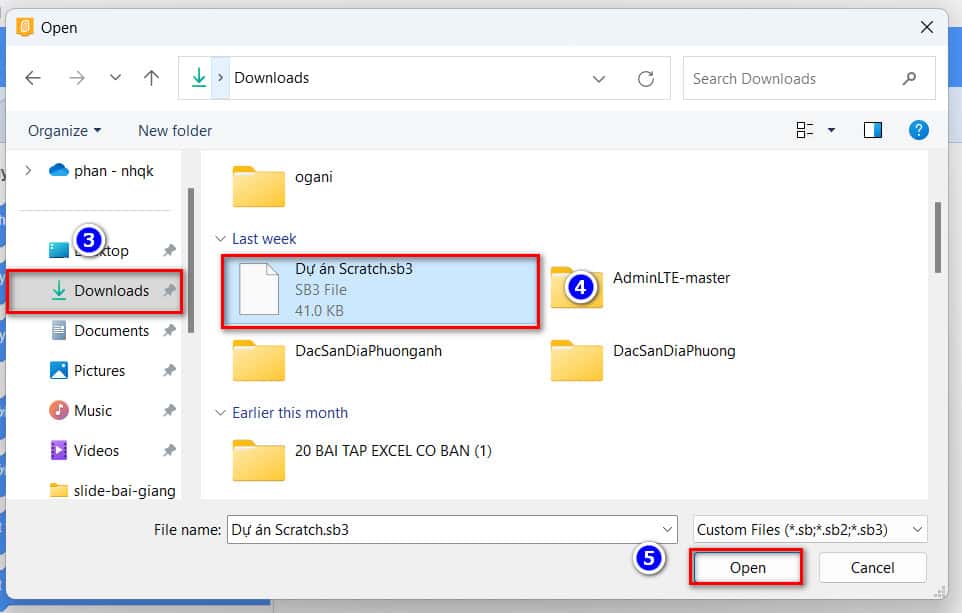 hình mở file trong thư mục