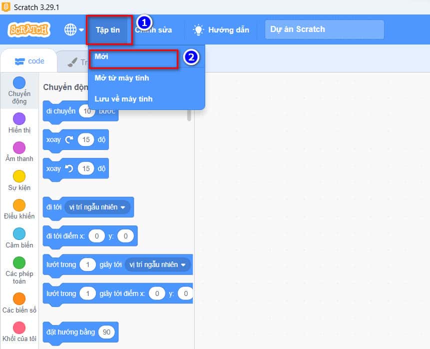 tạo file mới
