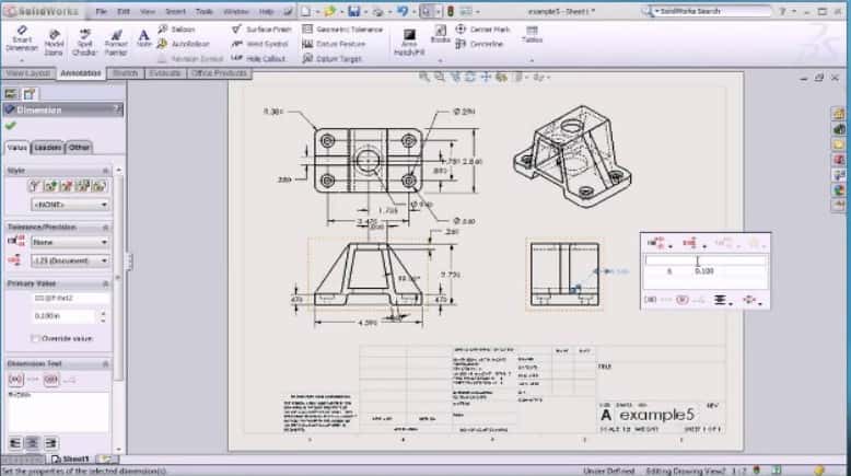 Bài tập Solidworks ví dụ 1
