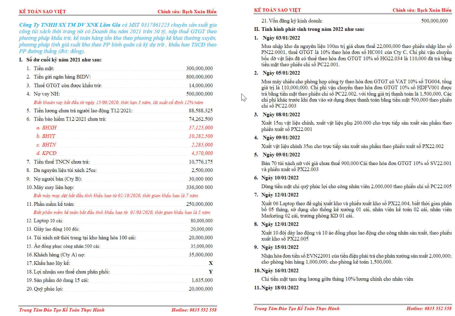 thực hành kê khai thuế