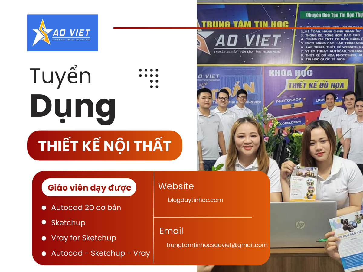 tuyển dụng giáo viên dạy thiết kế nội thất