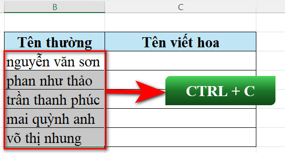 Bước 1: quét chọn dữ liệu