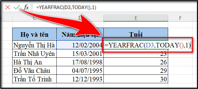 Bước 1: Nhập công thức