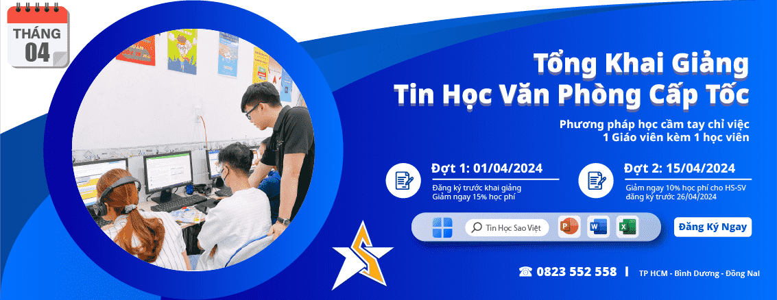 Khóa Học Tin Học Văn Phòng Tháng 04 - 2024