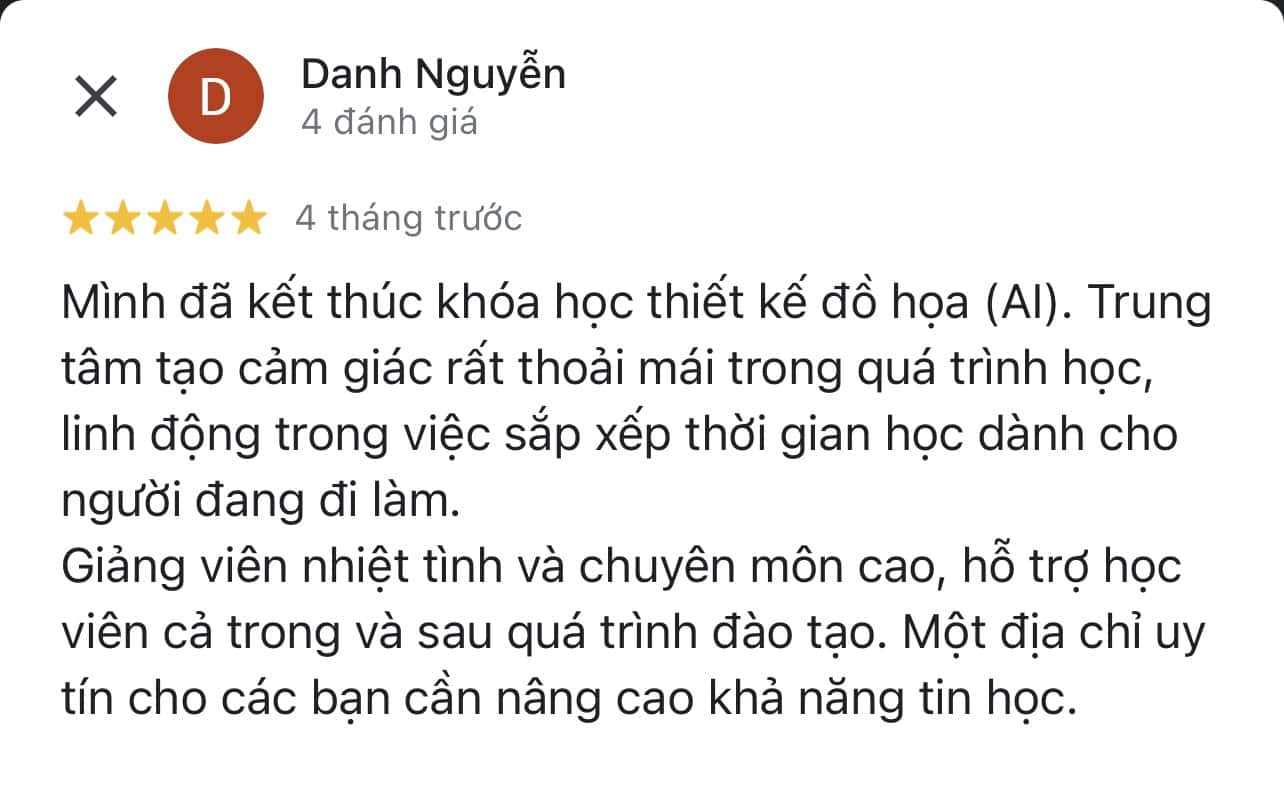 Hình 7: Cảm nhận của học viên sau khi hoàn thành khóa học tại Trung Tâm Tin Học Sao Việt.