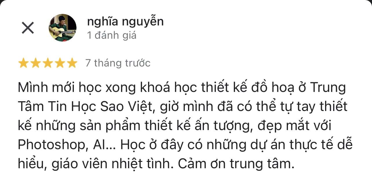 Hình 10: Cảm nhận của học viên sau khi hoàn thành khóa học tại Trung Tâm Tin Học Sao Việt.