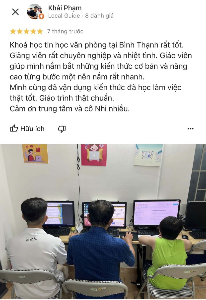 Đánh giá của học viên tại Trung Tâm Tin Học Sao Việt - Hình 5