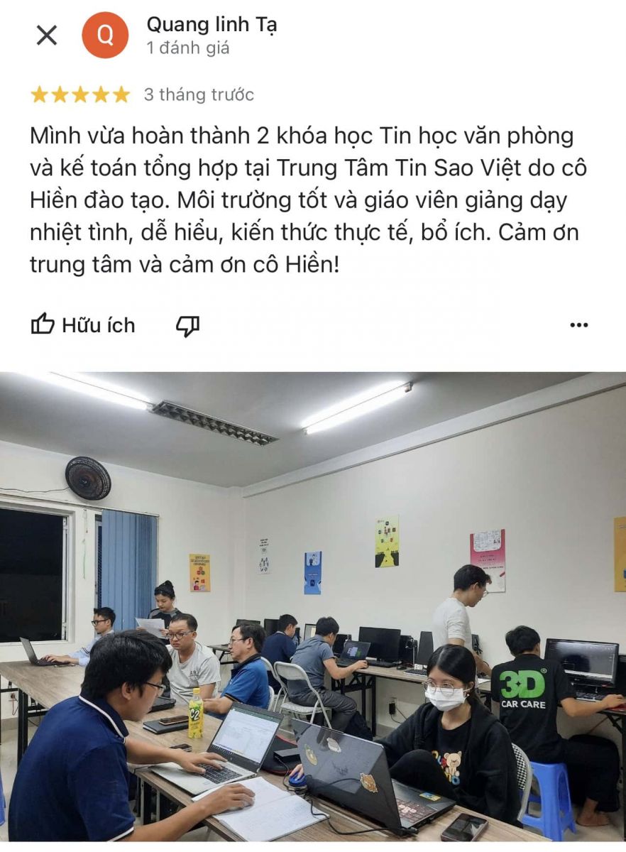 Đánh giá của học viên tại Trung Tâm Tin Học Sao Việt - Hình 7