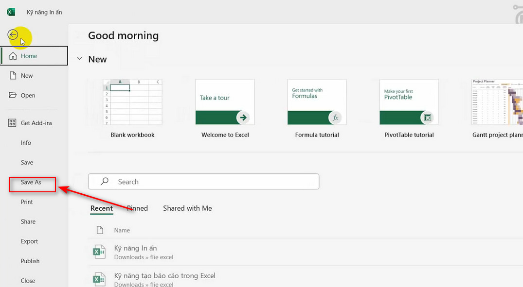 Tiếp theo chọn vào Save As