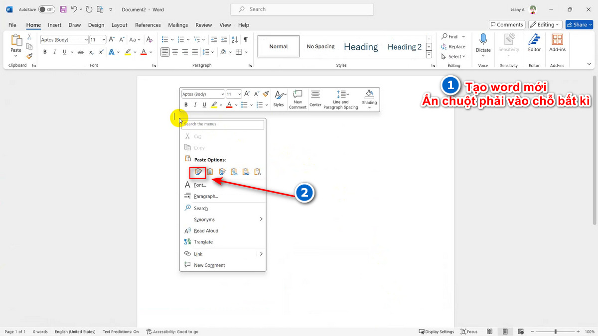 bước 3 bấm chuột phải và chọn icon