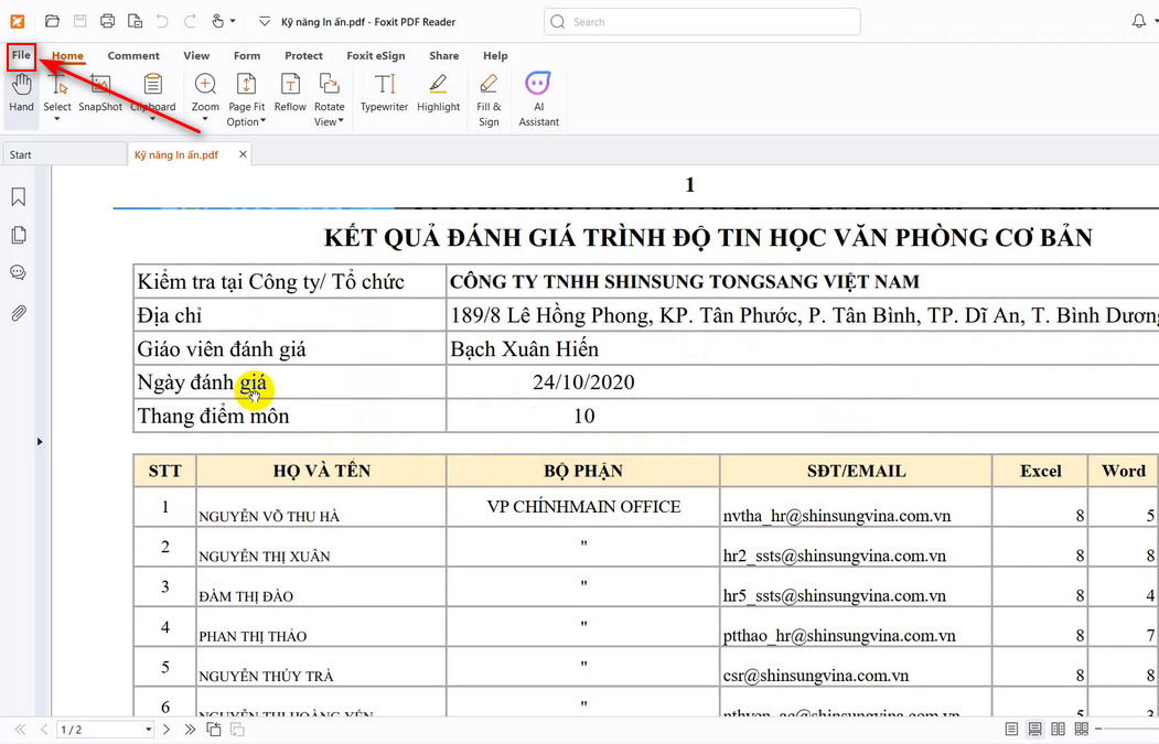 Bước 4 chọn vào File