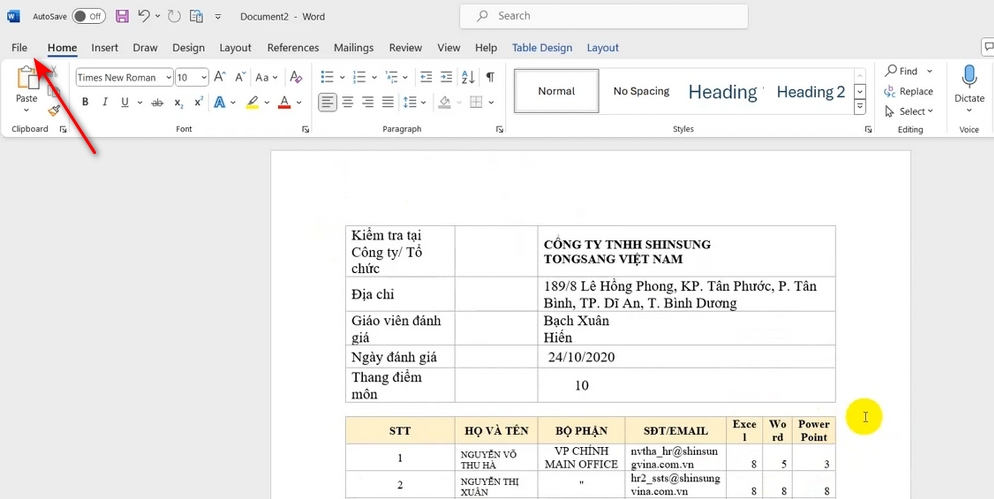 Bước 1 chọn File