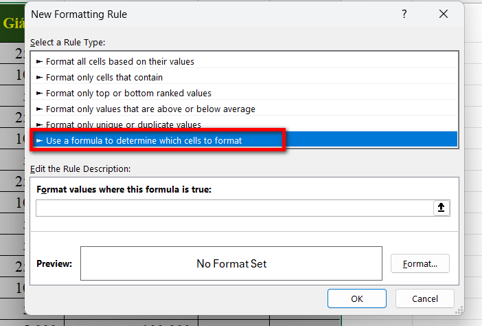Chọn vào hàng cuối