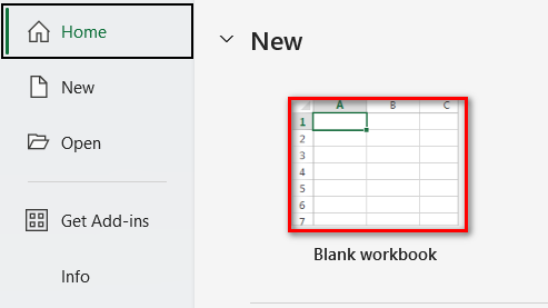 Tạo WorkBook mới