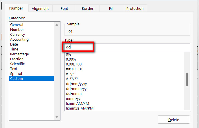 Chỉ hiển thị ngày