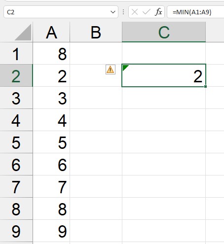 Hàm MIN trong Excel