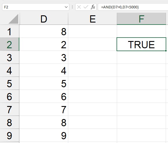 Hàm AND trong Excel