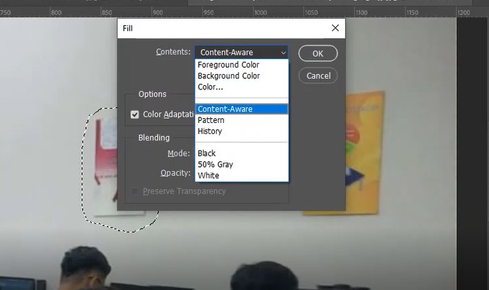 bước 3 chọn Content Aware