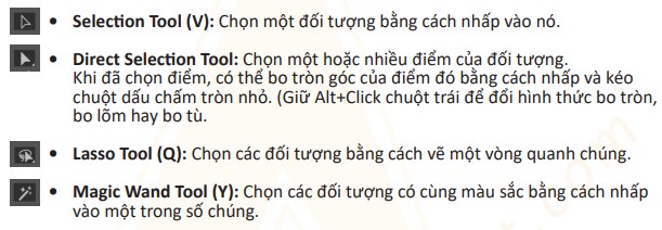 Nhóm Công Cụ Dùng Để Chọn Cơ Bản Trong Illustrator
