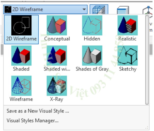 Các kiểu hiển thị đối tượng trong AutoCAD